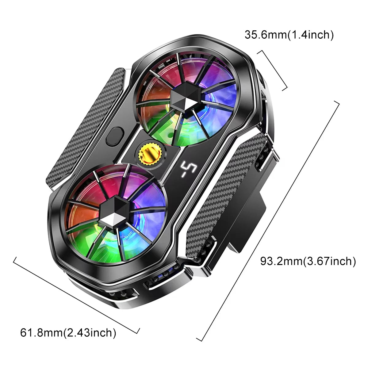 Mobile Phone Cooler Dual Fan Cooling Mobile Gaming E-Sports Cooling
