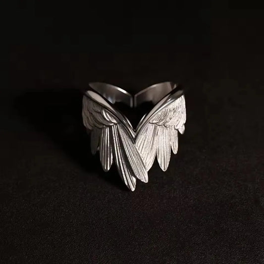 Retro Angel Wings Handmafe Ring For Women Girls