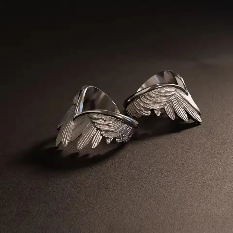 Retro Angel Wings Handmafe Ring For Women Girls