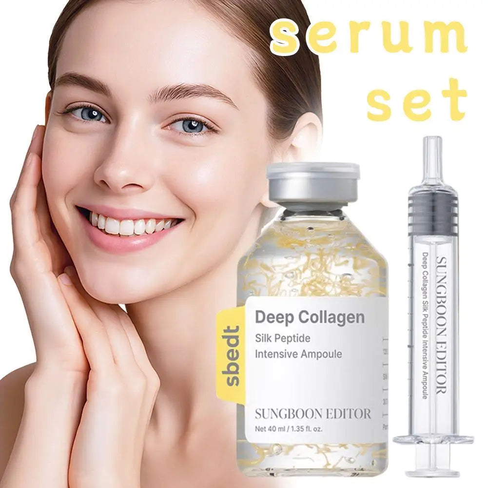 Korean Sbect Skin Care Kit - Deep Collagen Silk Peptide Ampoule, Power Boosting Cream