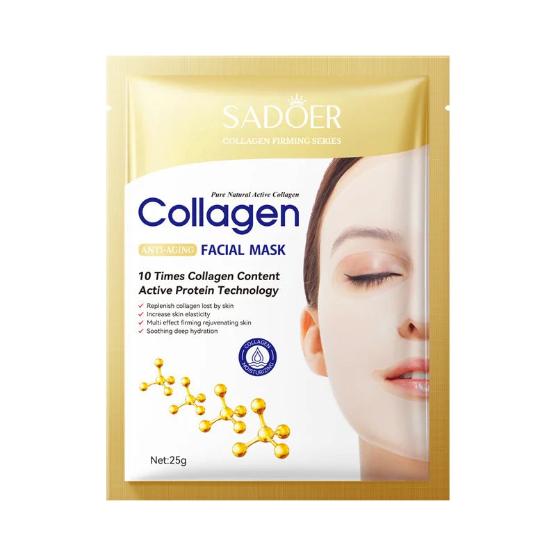 10pcs Korean Collagen Anti Wrinkle Facial Mask Skin Moisturizing Brightening Skincare Mask