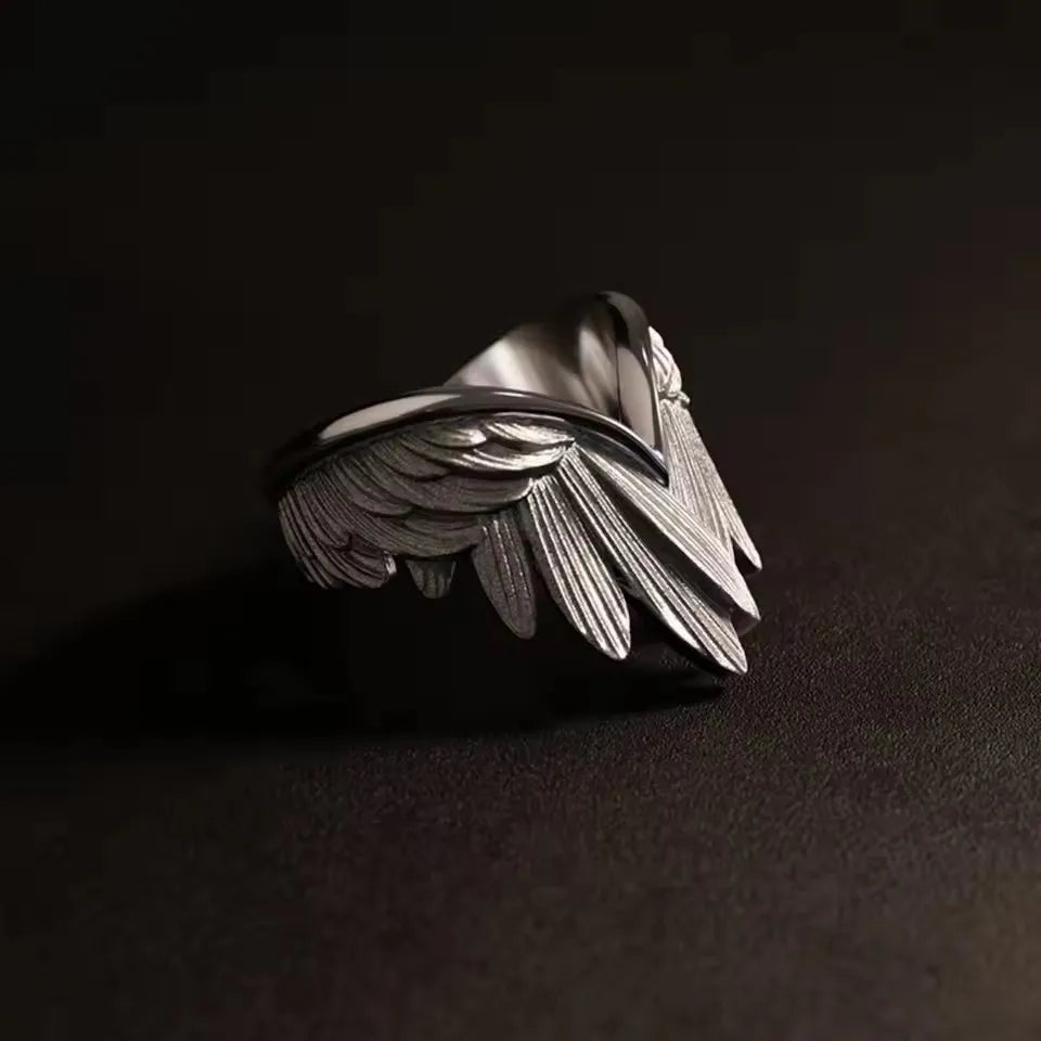 Retro Angel Wings Handmafe Ring For Women Girls