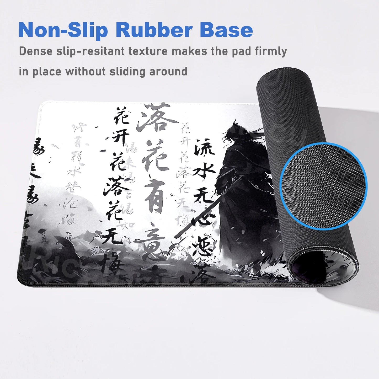 Black White Samurai Warrior Mouse Pad Desk Accessories Gamer Keyboard Table Mat Office Company Mousepad Gaming Laptop Accessory
