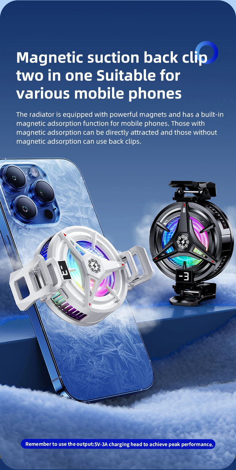 Cooling Fan Mobile Cooling Phone Fan for Cell Phone Cooler