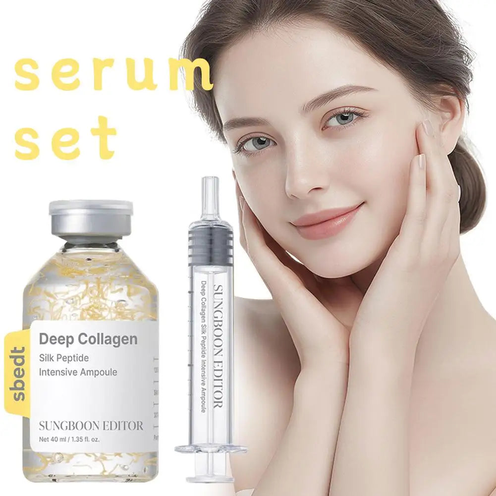Korean Sbect Skin Care Kit - Deep Collagen Silk Peptide Ampoule, Power Boosting Cream